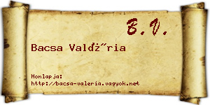 Bacsa Valéria névjegykártya