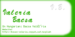 valeria bacsa business card